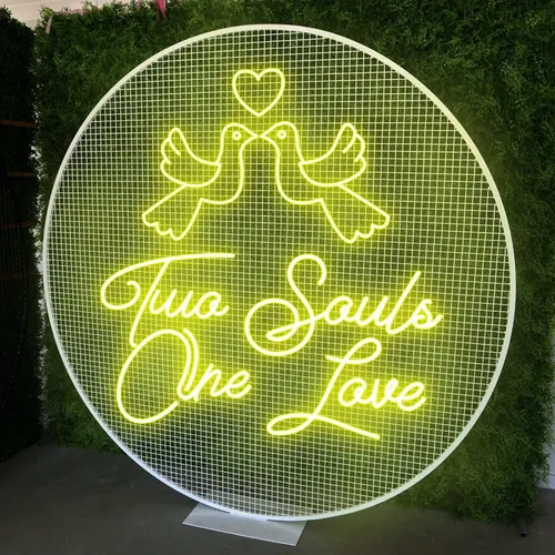 Two Souls One Love Neon Sign - Custom Ribbons Now