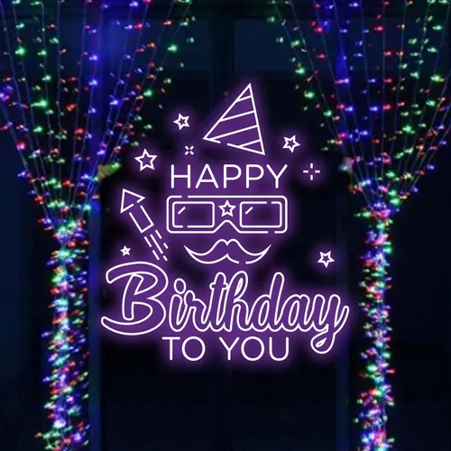 Happy Birthday Goggles  Neon Sign - Custom Ribbons Now