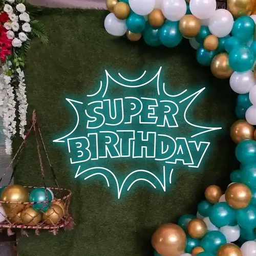 Super Birthday Neon Sign - Custom Ribbons Now