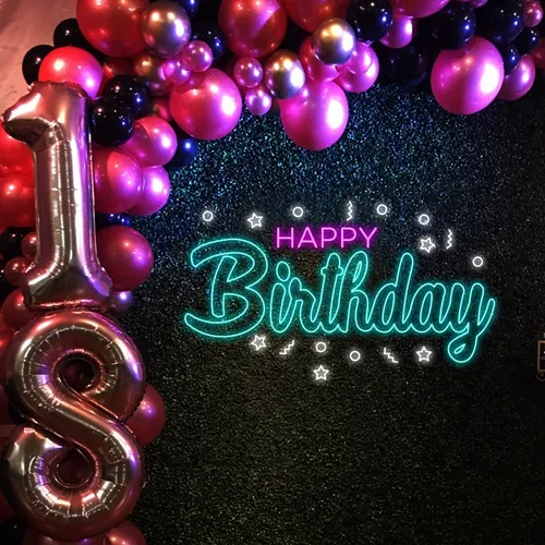 Cool Happy Birthday Neon Sign - Custom Ribbons Now