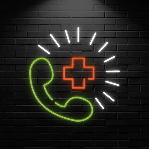 Emergency Call Neon Sign - Custom Ribbons Now