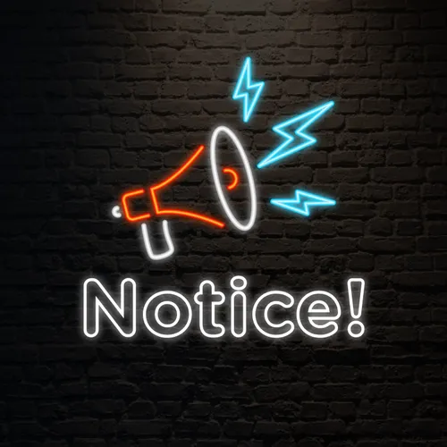 Notice Neon Sign - Custom Ribbons Now