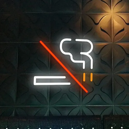 No Smoking Simple Neon Sign - Custom Ribbons Now