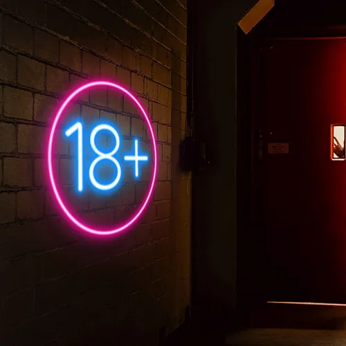 Eighteen Plus Neon Sign - Custom Ribbons Now