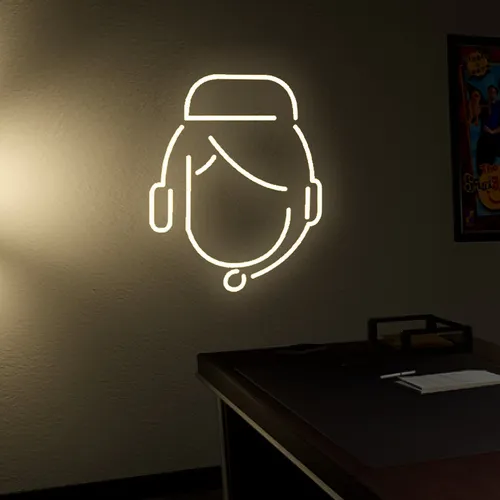 Customer Care Neon Sign - Custom Ribbons Now