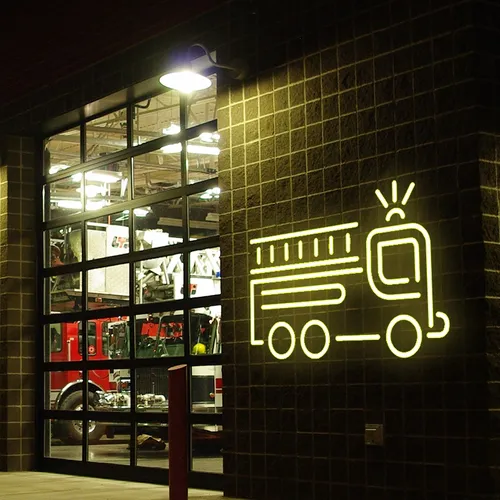 Fire Service Car Neon Sign - Custom Ribbons Now