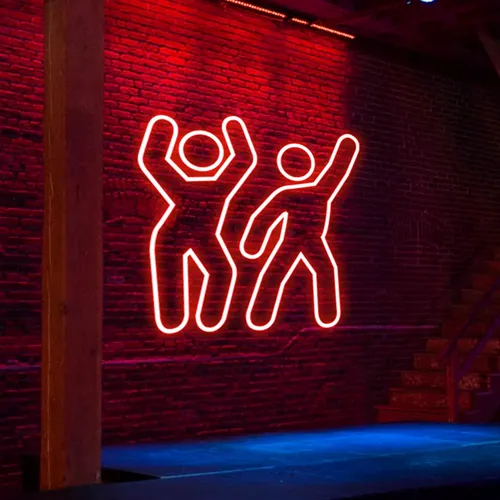 Dancing People Neon Sign - Custom Ribbons Now