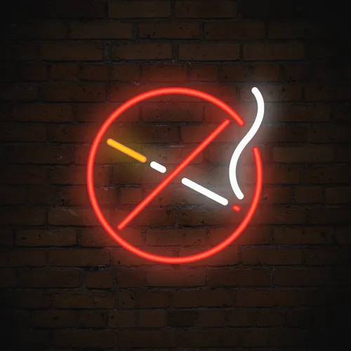 No Smoking Simple Neon Sign - Custom Ribbons Now