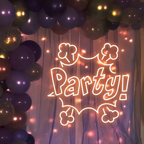 Party Blast Neon Sign - Custom Ribbons Now