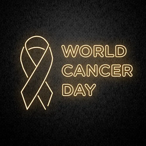 World Cancer Day Neon Sign - Custom Ribbons Now