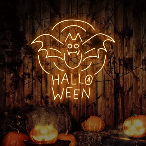 Halloween Bat Neon Sign - Custom Ribbons Now