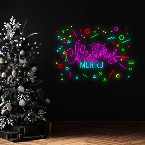 Christmas Merry Neon Sign - Custom Ribbons Now