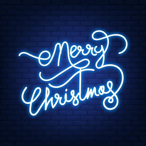 Merry Christmas Handwriting Neon Sign - Custom Ribbons Now
