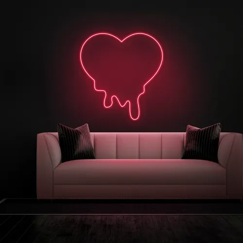 Melting Heart Neon sign - Custom Ribbons Now