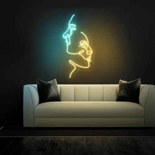 TWO FACE Graphic Neon Sign - Custom Ribbons Now