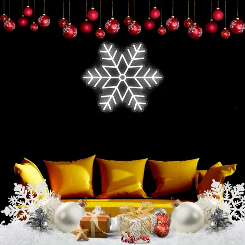 Snowflakes Neon Sign - Custom Ribbons Now