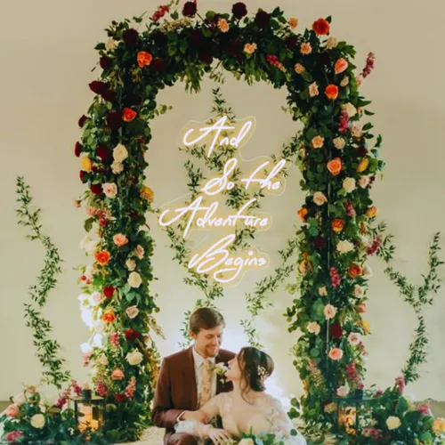 And So The Adventure Begins Wedding Neon Sign - Custom Ribbons Now