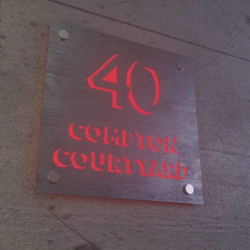 Laser Cutout Backlit Lightbox House Number - Custom Ribbons Now