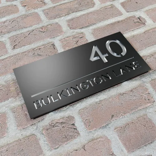 Engraved Metal House Number Sign - Custom Ribbons Now