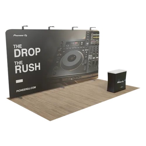 Custom Zip Up Trade Show Display 20' x 10' - Custom Ribbons Now