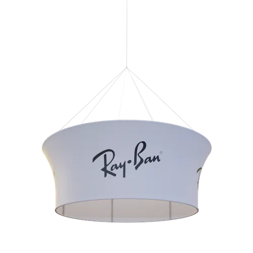 Custom Tapered Circle Personalized Trade Show Hanging Signs - Custom Ribbons Now