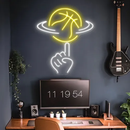 Ball Toss Neon Sign - Custom Ribbons Now