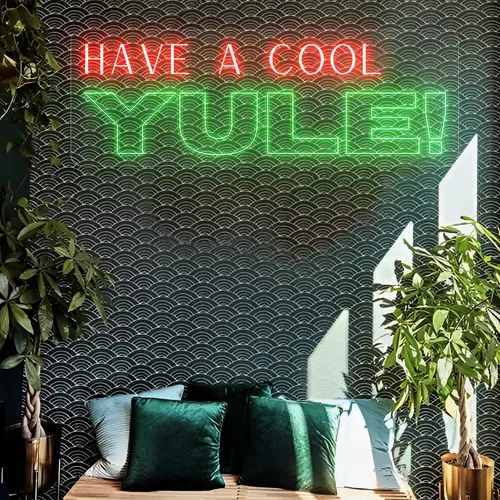 Have a Cool Yule! Neon Sign - Custom Ribbons Now