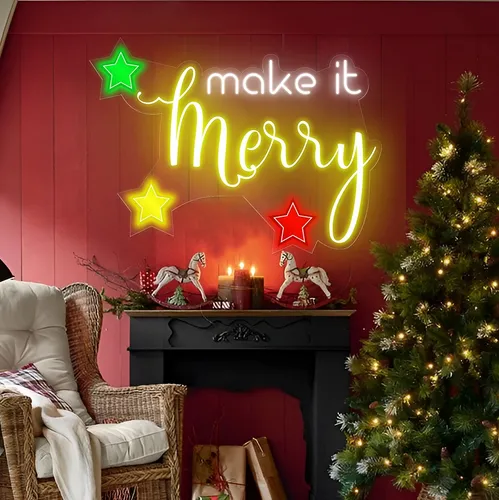 Make it Merry Neon Sign - Custom Ribbons Now