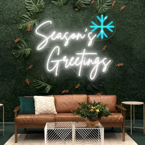Season’s Greetings Neon Sign - Custom Ribbons Now