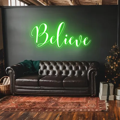Believe Neon Sign - Custom Ribbons Now