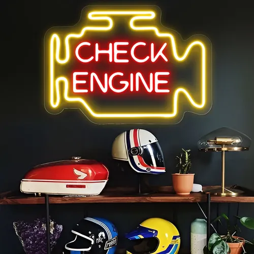 Check Engine Neon Sign - Custom Ribbons Now