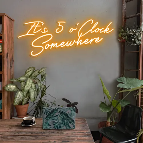 It's 5 o'Clock Somewhere LED Neon Sign - Custom Ribbons Now