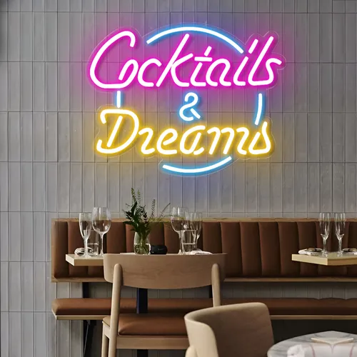 Cocktails and Dreams LED Neon Sign - Custom Ribbons Now
