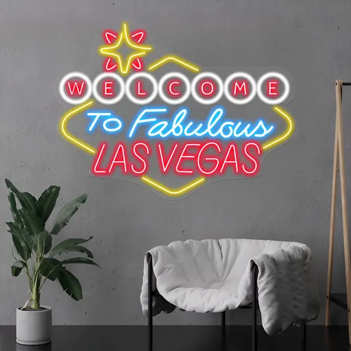 Welcome to Fabulous Las Vegas Neon Sign - Custom Ribbons Now