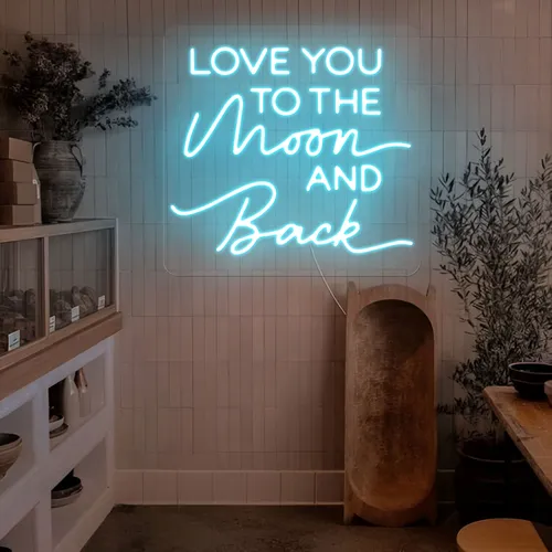 I Love You To The Moon And Back Neon Sign - Custom Ribbons Now