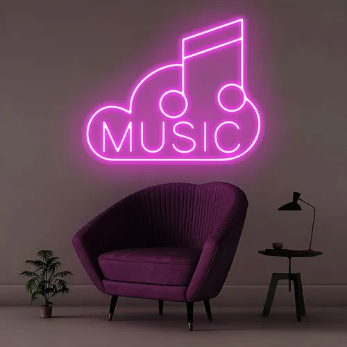 Music Neon Sign - Custom Ribbons Now