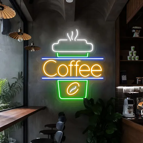 Coffee Neon Sign - Custom Ribbons Now