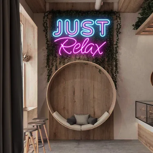Just Relax Neon Signs - Custom Ribbons Now