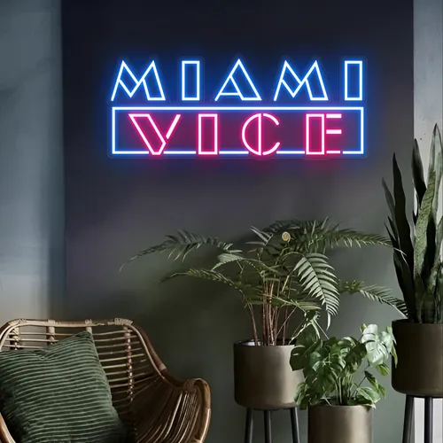 Miami Vice Neon Signs - Custom Ribbons Now