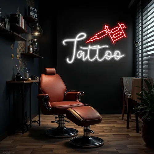 Tattoo Neon Sign - Custom Ribbons Now