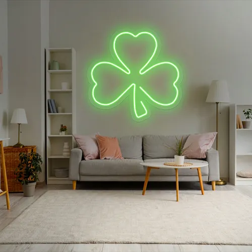 Green Clover Neon Sign - Custom Ribbons Now