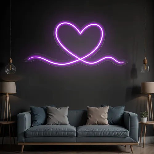 Purple Heart Neon Sign - Custom Ribbons Now
