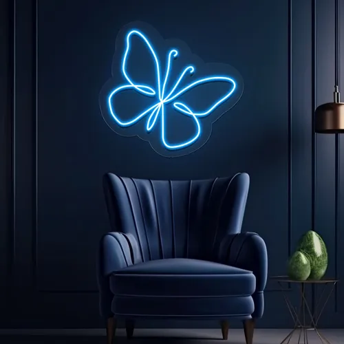 Scribble Butterfly Neon Sign - Custom Ribbons Now