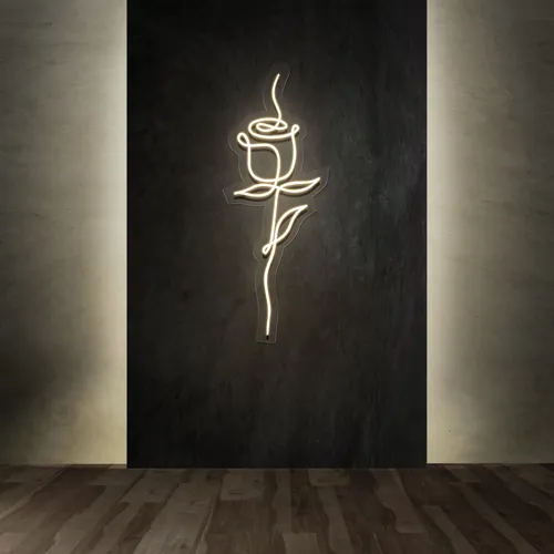 Calmly Scribble Rose Neon Sign - Custom Ribbons Now