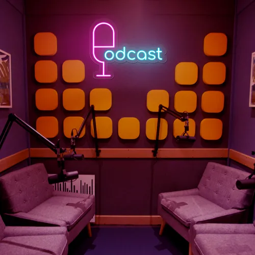 Cool Podcast Neon Sign - Custom Ribbons Now
