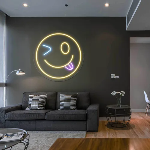 Crazy Goofy Emote Neon Sign - Custom Ribbons Now