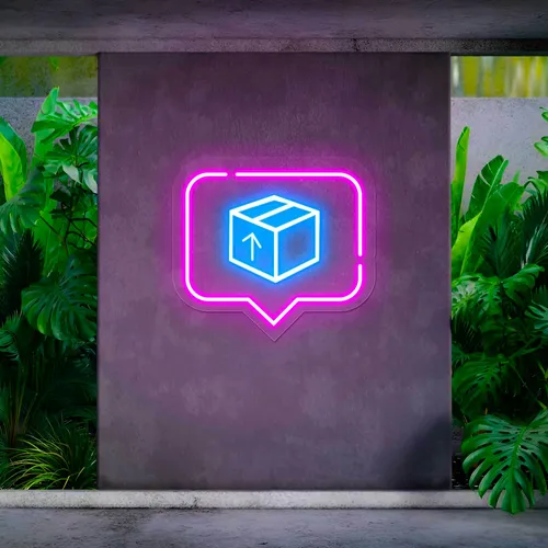 Box Drop Off Neon Sign - Custom Ribbons Now