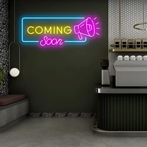 Coming Soon Neon Sign - Custom Ribbons Now