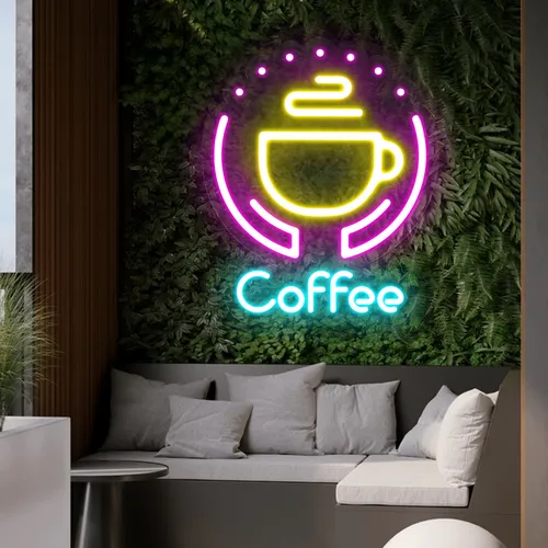 Captivating Coffee Neon Sign - Custom Ribbons Now