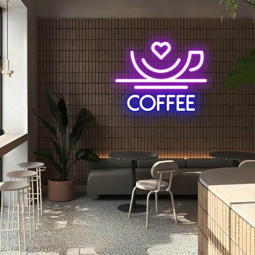 Charm with Love Coffee Neon Sign - Custom Ribbons Now